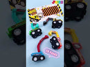 28Pcs Mini Construction Vehicle Toy with Kids Valentines Cards for Classroom Exchange