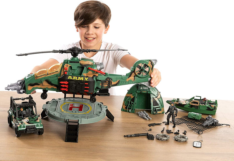 10-in-1 Jumbo Military Combat Helicopter Toy Set
