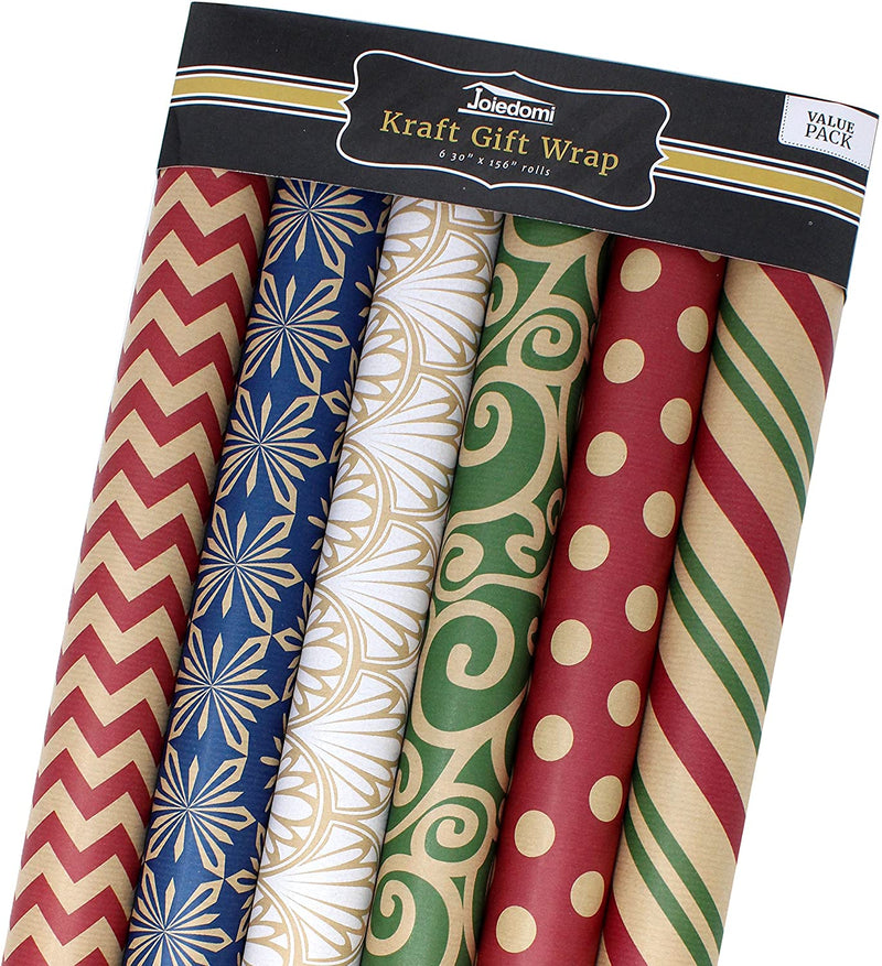 30in Kraft Wrapping Paper, 6 Pack
