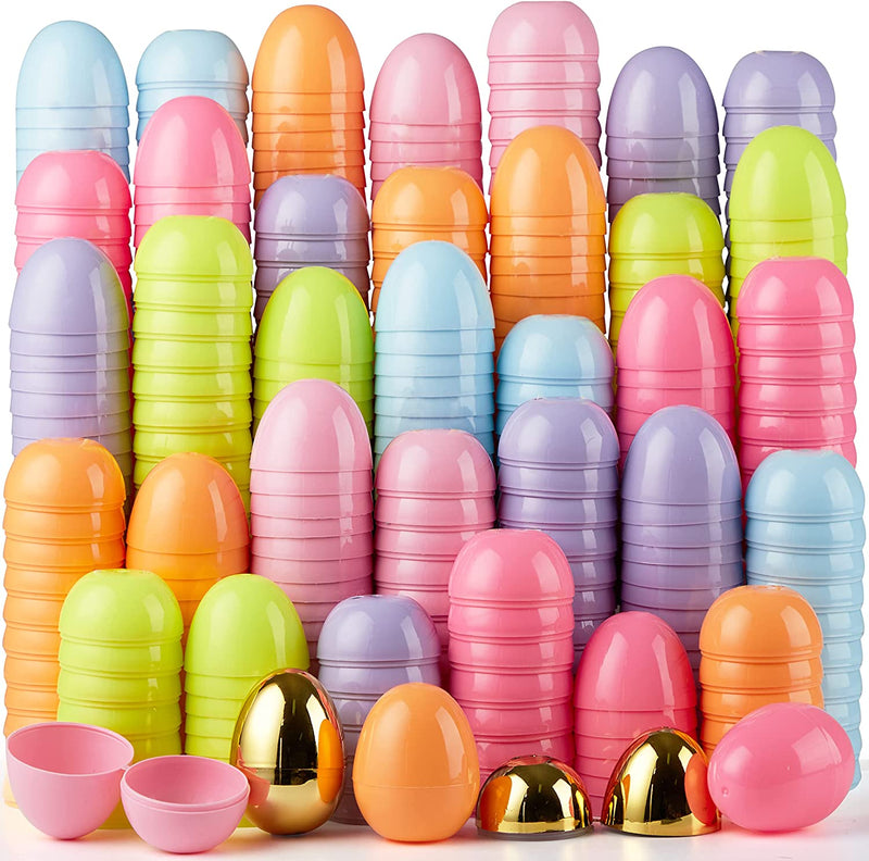 102Pcs Pastel Plus Golden Easter Egg Shells 3.15in