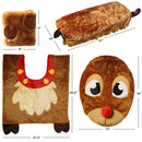 Reindeer Christmas Toilet Seat Cover, 5 Pcs
