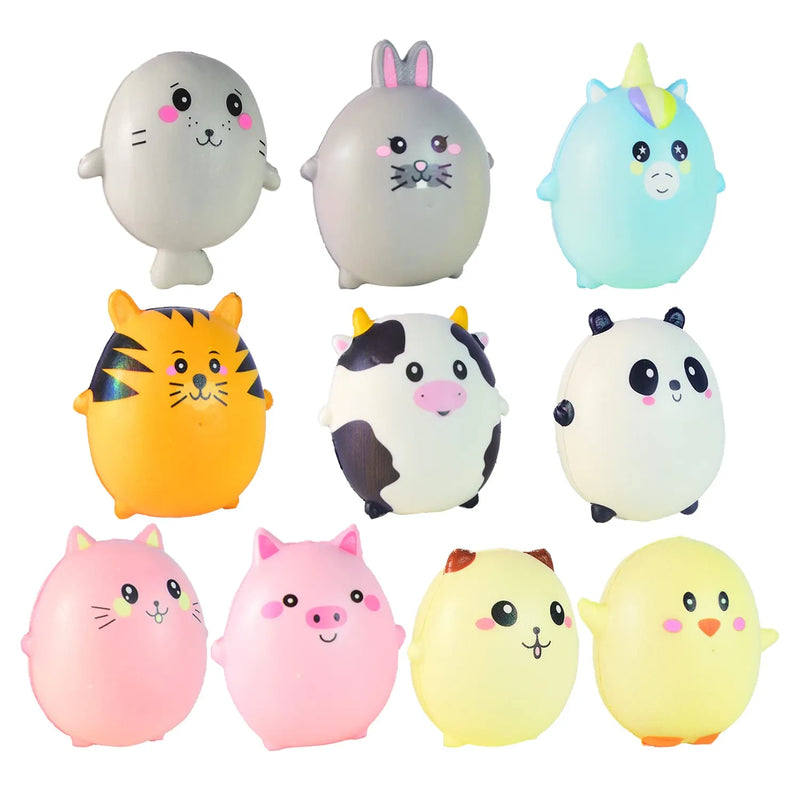 10Pcs 4in Cute Animal Squishy Prefilled Easter Eggs for Easter Egg Hunt
