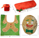 5 Pieces Christmas Gingerbread Theme Bathroom Decoration Set