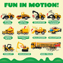 11 in 1 Diecast Construction Vehicles with Carrier Truck