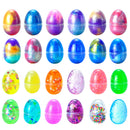 24Pcs 2.36in Slime and Confetti Accessories Prefilled Easter Eggs for Easter Egg Hunt