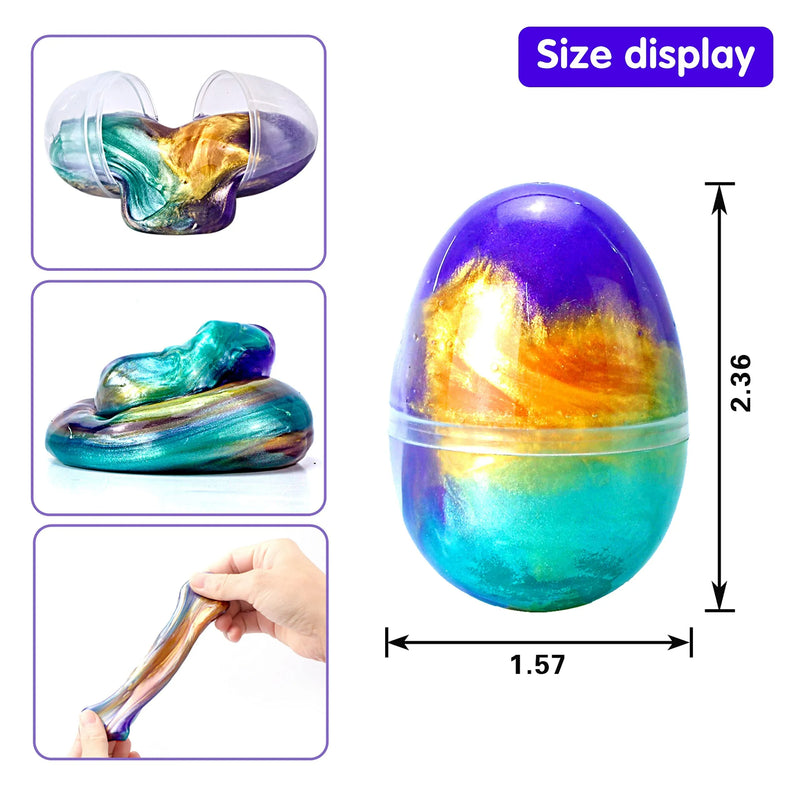 24Pcs 2.36in Slime and Confetti Accessories Prefilled Easter Eggs for Easter Egg Hunt