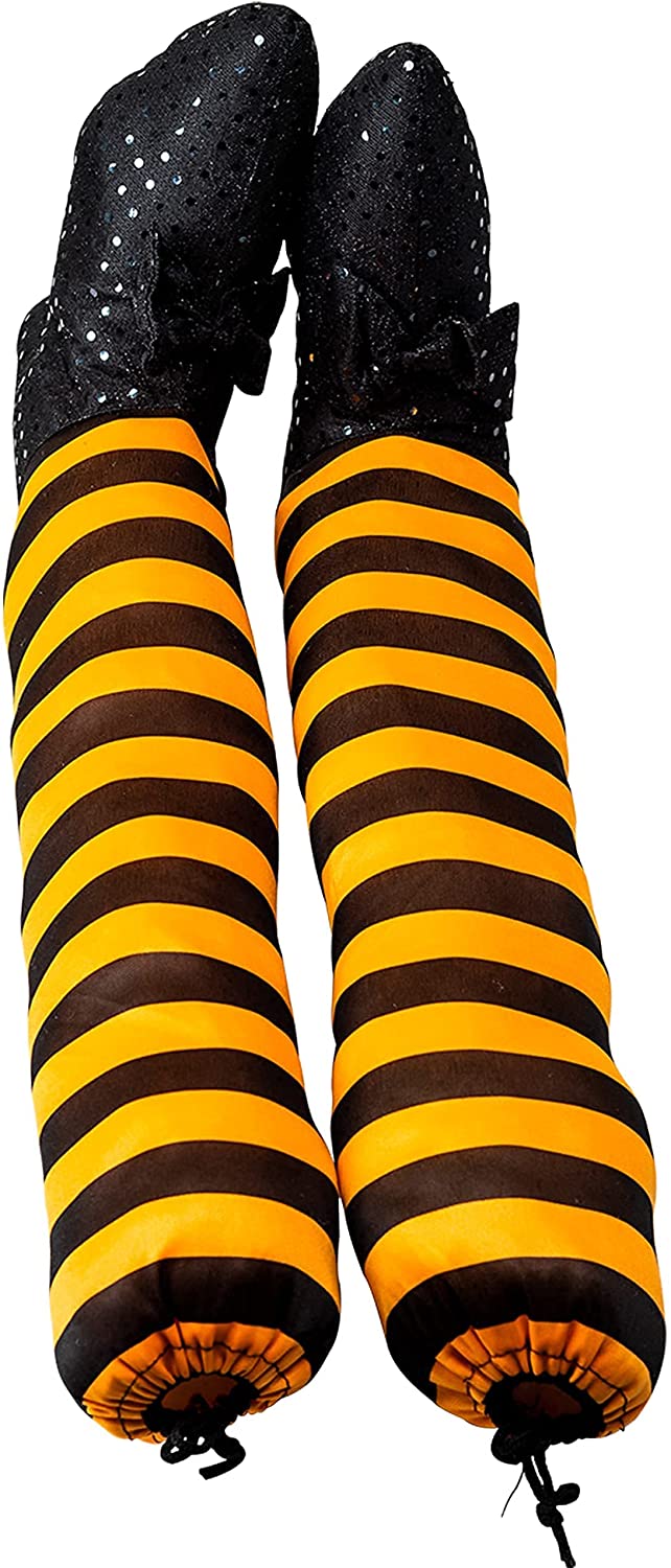Witch Legs with Stakes (Black and Orange), 2 Pcs