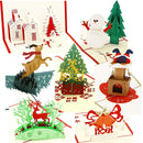 push bubble 3d Christmas Greeting Cards, 7 Pcs
