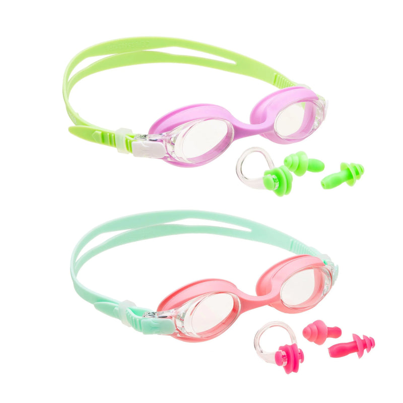 2 Pack Kids Swimming Goggles (Mint & Cyan)