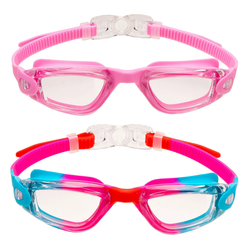 2 Pack Kids Swimming Goggles (Rose & Pink)