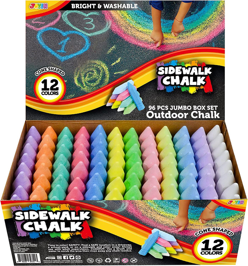 12 Color Chalks Cone-Shaped, 96 PCS