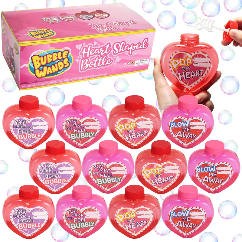 12Pcs Big Heart-shaped Bubble Wands