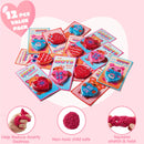 12Pcs Play Foam Animal shape theme with Valentines Day Cards for Kids-Classroom Exchange Gifts
