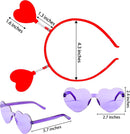 12Pcs Valentines Day Heart Headband and Glasses-Classroom Exchange Gifts