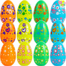12Pcs Bright Color Plastic Easter Egg Shells 7in