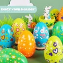 12Pcs Bright Color Plastic Easter Egg Shells 7in
