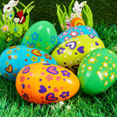 12Pcs Bright Color Plastic Easter Egg Shells 7in