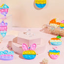 12 Pcs Easter Push Bubble Keychain