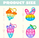 12 Pcs Easter Push Bubble Keychain