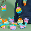 12 Pcs Easter Push Bubble Keychain