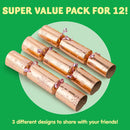 12Pcs Rose Gold Pattern Christmas Cracker Set