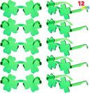 12Pcs Shamrock Glasses Four Leaf Clover Design