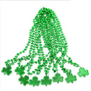 12Pcs Shamrock Green Beaded Necklaces