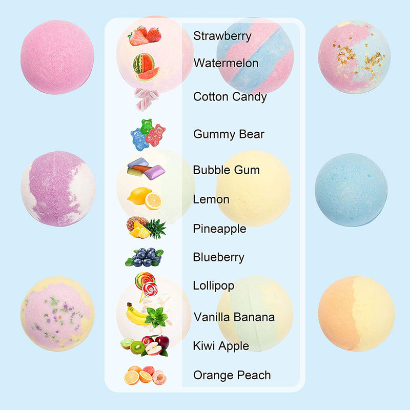 12 Piece, Bath Bombs for Kids with Surprise Toy