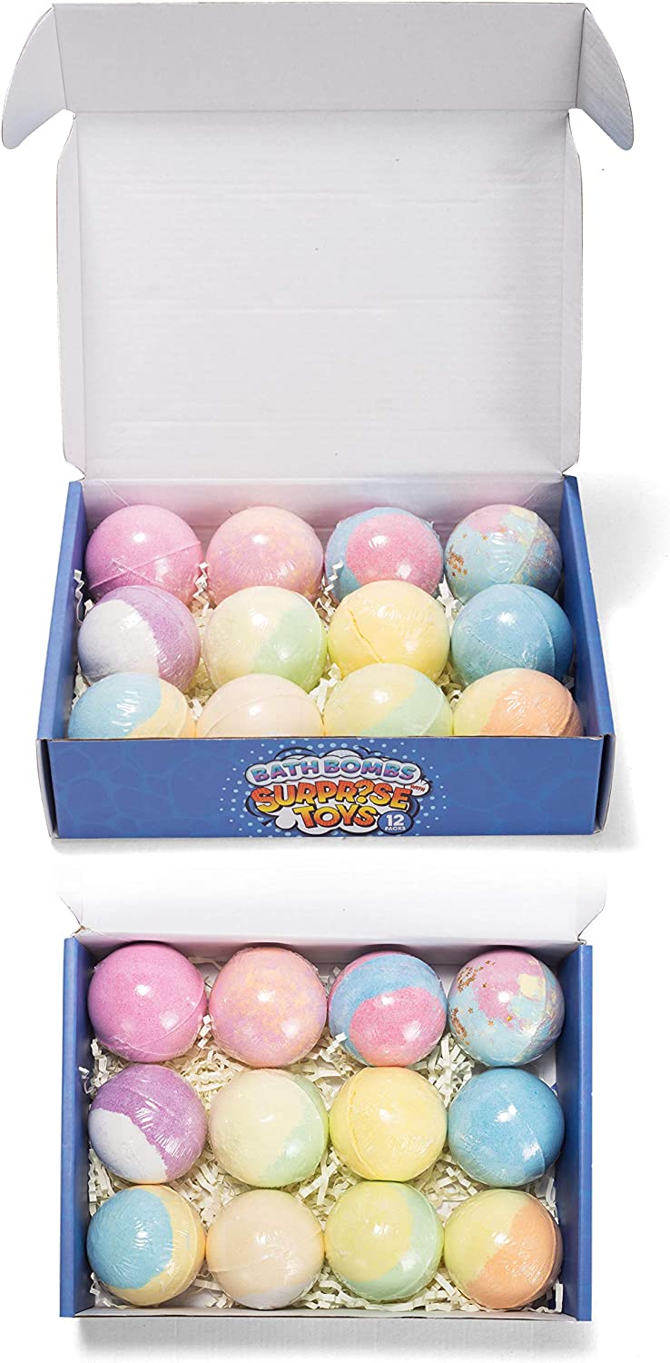 12 Piece, Bath Bombs for Kids with Surprise Toy