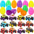 12Pcs 3.8in Monster Pullback Cars Prefilled Easter Eggs