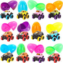 12Pcs 3.8in Monster Pullback Cars Prefilled Easter Eggs