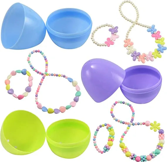 12Pcs Necklaces and Bracelets Prefilled Easter Eggs