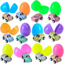 12Pcs Toy Cars Prefilled Easter Eggs 2.25in