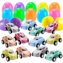 12Pcs Toy Cars Prefilled Easter Eggs 2.25in