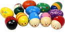 12Pcs 3in Wooden Easter Egg Shakers Maracas