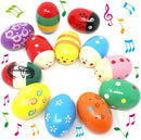 12Pcs 3in Wooden Easter Egg Shakers Maracas
