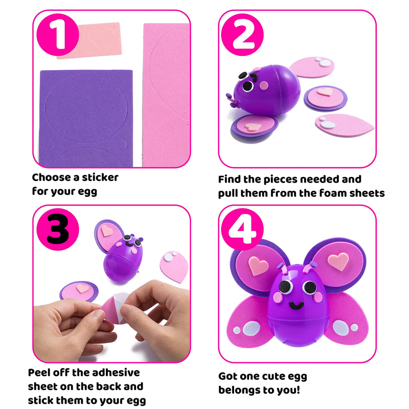 12Pcs of Easter Egg Foam Decorating Kit