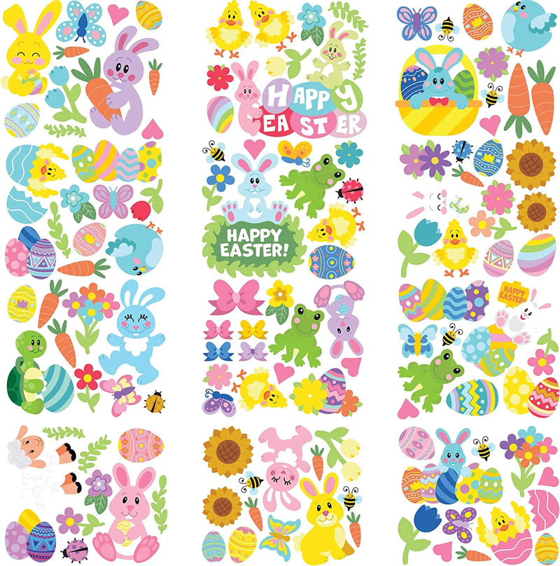 130Pcs Easter Window Cling Stickers