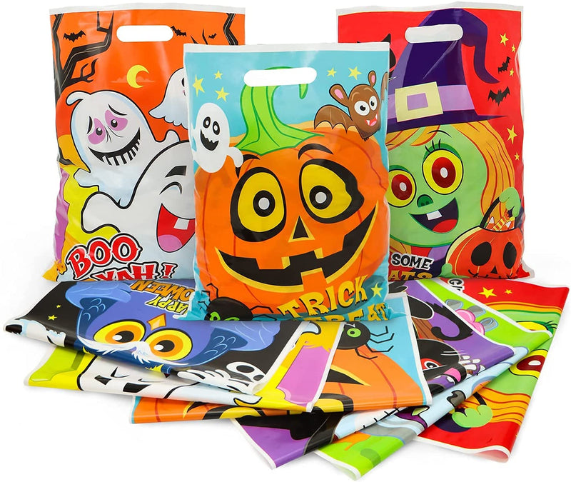 Large Treat Bags with Halloween Figure Designs, 72 Pcs