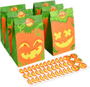 Pumpkin Face Halloween Goodie Bags with Stickers, 72 Pcs