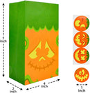 Pumpkin Face Halloween Goodie Bags with Stickers, 72 Pcs