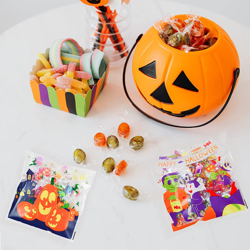Halloween Clear Self-adhesive Candy Bags, 150 Pcs