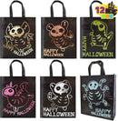 Halloween Tote Bags with Shining Skeleton Designs, 12 Pcs
