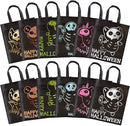 Halloween Tote Bags with Shining Skeleton Designs, 12 Pcs