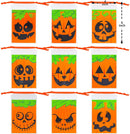 Orange Candy Bags with Pumpkin Face Designs, 108 Pcs