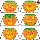 6 Pcs Halloween Drawstring Pumpkin Backpack, Burlap