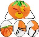 6 Pcs Halloween Drawstring Pumpkin Backpack, Burlap