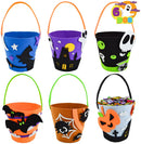 6 Pcs Halloween Felt Bucket, Assorted Design