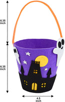 6 Pcs Halloween Felt Bucket, Assorted Design