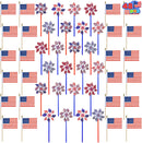 Pinwheels and Flags, 48 Pcs